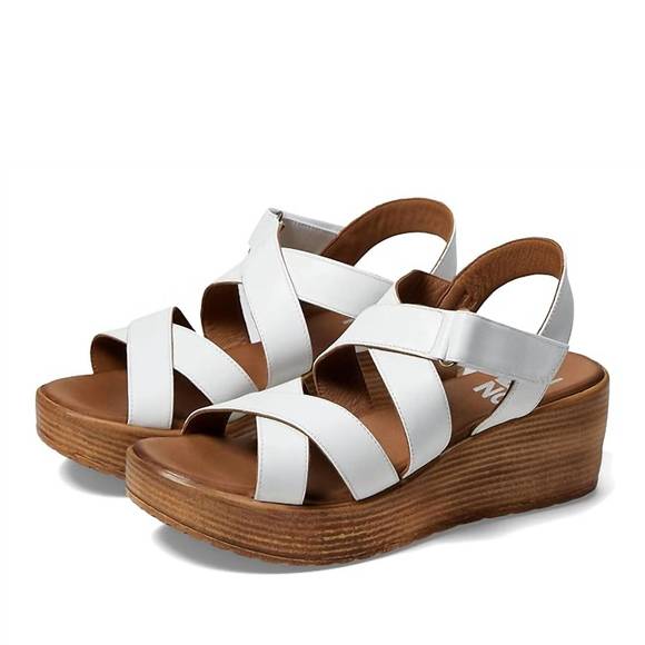 NEW BUENO women's nadia wedge sandal in white - Picture 1 of 3